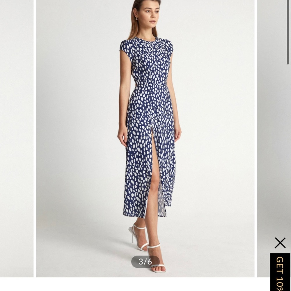 COMMENSE Light Petal Cap Sleeve Back Cutout Midi Dress SIZE XL